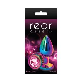 Rear Assets Metal Anal Plug (Option: Medium Multicolor/Pink)