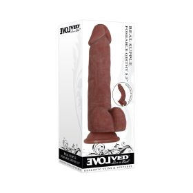 Evolved Real Supple Girthy Poseable 8.5 in. Realistic Dildo With Balls (Option: Brown)