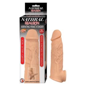 Natural Realskin Vibrating Penis Xtender (Option: White)