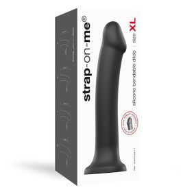 Strap On Me Bendable Dual Density Silicone Suction Cup Dildo (Option: Black XL)