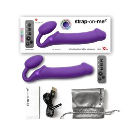 Strap On Me Rechargeable Remote Controlled Silicone Vibrating Bendable Strap On (Option: Purple XL)