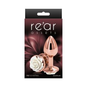 Rear Assets Rose Anal Plug (Option: Small White)