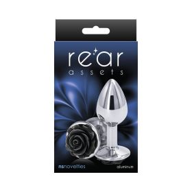 Rear Assets Rose Anal Plug (Option: Small Black)