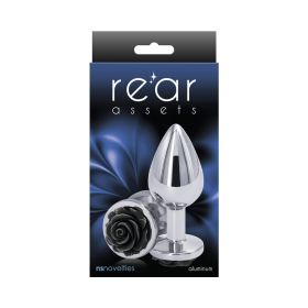 Rear Assets Rose Anal Plug (Option: Medium Black)