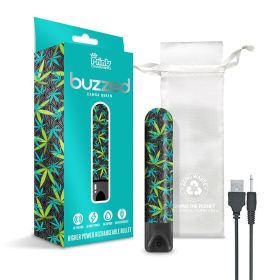 Prints Charming Buzzed Rechargeable 3.5" Bullet (Option: Canna Queen  Black)