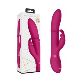 VIVE HALO Rechargeable Stimulating Ring Silicone Rabbit Vibrator (Option: Pink)