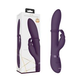 VIVE HALO Rechargeable Stimulating Ring Silicone Rabbit Vibrator (Option: Purple)
