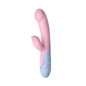 FemmeFunn FFIX Rabbit Waterproof Silicone Dual Stimulation G Spot Vibrator (Option: Light Pink)