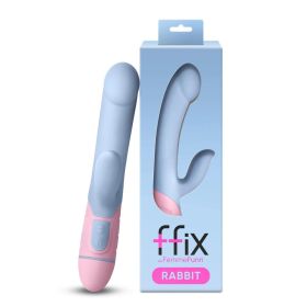FemmeFunn FFIX Rabbit Waterproof Silicone Dual Stimulation G Spot Vibrator (Option: Light Blue)