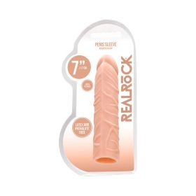 RealRock Realistic Veiny 7 in. Penis Sleeve Extender (Option: Beige)
