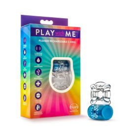 Play with Me Pleaser Rechargeable Vibrating c ring (Option: Blue)