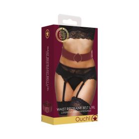 Ouch! Halo Ringed Waist Restraint Belt (Option: Burgundy S/M)
