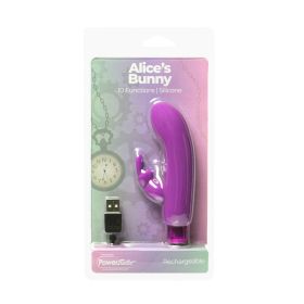 Powerbullet Alice''s Bunny Rechargeable Bullet Vibrator with Silicone Rabbit Sleeve (Option: Purple)