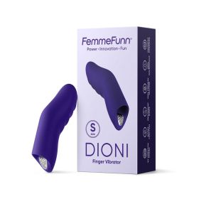 FemmeFunn Dioni Rechargeable Silicone Finger Vibrator (Option: Large Dark Purple)
