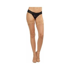 Dreamgirl Sheer Thigh High  Stockings with Silicone Lace Top (Option: Light OS)
