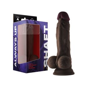 Shaft Model A: 7.5 in. Dual Density Silicone Dildo with Balls (Option: Mahogany)