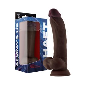 Shaft Model C: 9.5 in. Dual Density Silicone Dildo with Balls (Option: Mahogany)
