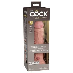 King Cock Elite 8 in. Dual Density Silicone Cock Realistic Dildo With Suction Cup (Option: Beige)