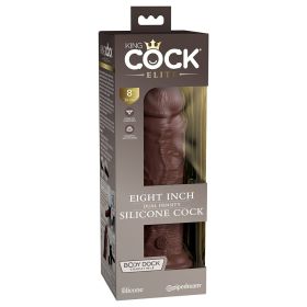 King Cock Elite 8 in. Dual Density Silicone Cock Realistic Dildo With Suction Cup (Option: Brown)