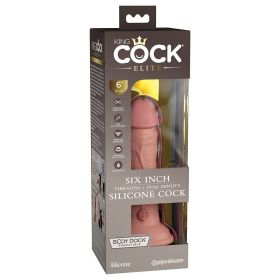 King Cock Elite 6 in. Vibrating Realistic Dildo With Suction Cup (Option: Beige)