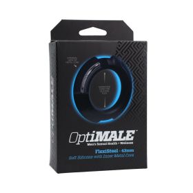 OptiMALE FlexiSteel Silicone  Metal Core Cock Ring (Option: 43 mm Black)