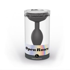 Love to Love Open Roses Silicone Anal Plug (Option: Black Onyx Large)