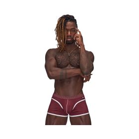 Male Power Sport Mesh Sport Mini Short Burgundy (Option: M)