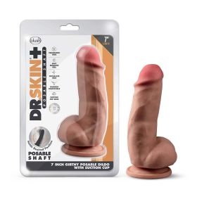 Dr. Skin Plus Girthy 7 in. Triple Density Posable Dildo with Balls (Option: Tan)