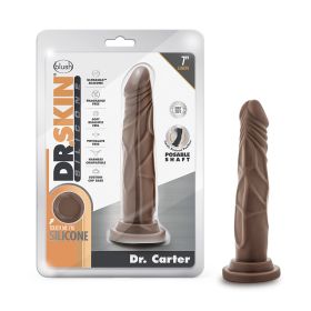 Dr. Skin Silicone Dr. Carter Realistic 7 in. Posable Dildo (Option: Brown)