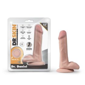 Dr. Skin Silicone Dr. Daniel 6.5 in. Posable Dildo with Balls (Option: Beige)