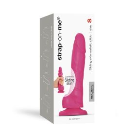 Strap On Me Realistic Collection Sliding Skin Dual Density Silicone Dildo (Option: Fuchsia S)