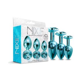 Nixie Metal Butt PlugÂ TrainerÂ Set 3 Piece (Option: Blue Metallic)