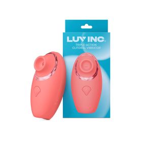 Luv Inc Tv11 Triple Action Clitoral Vibrator Rechargeable Silicone 3 in 1 Stimulator (Option: Coral)