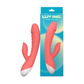 Luv Inc Rv20 Rabbit Vibrator Rechargeable Silicone Dual Stimulator (Option: Coral)