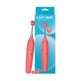 Luv Inc Op10 Orgasm Pen Rechargeable Pinpoint Vibrator with 3 Attachments (Option: Coral)