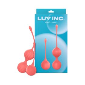 Luv Inc Kg88 Kegel Balls Ribbed Silicone 2 Piece Set (Option: Coral)
