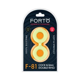 Forto F 81 Liquid Silicone Cock & Ball Double Ring (Option: Medium Glow)