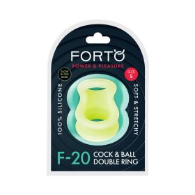 Forto F 20 Liquid Silicone Cockring & Ball Stretcher (Option: Small Glow)
