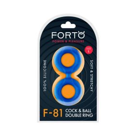Forto F 81 Liquid Silicone Cock & Ball Double Ring (Option: Large Blue)