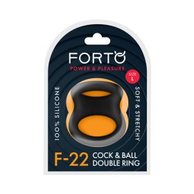 Forto F 22 Liquid Silicone Cock & Ball D Ring (Option: Large Black)