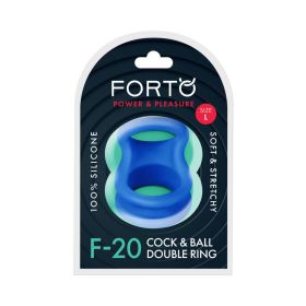 Forto F 20 Liquid Silicone Cockring & Ball Stretcher (Option: Large Blue)