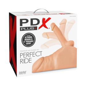 PDX Plus Perfect Ride Anal Masturbator With 6 in. Posable Dildo (Option: Beige)