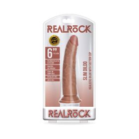 RealRock Realistic 6 in. Slim Dildo With Suction Cup (Option: Tan)