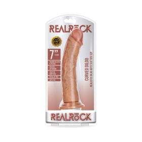 RealRock Realistic 7 in. Curved Dildo With Suction Cup (Option: Tan)