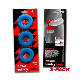 Hunkyjunk SuperHuj 3 Pack Cockrings (Option: Teal Ice)