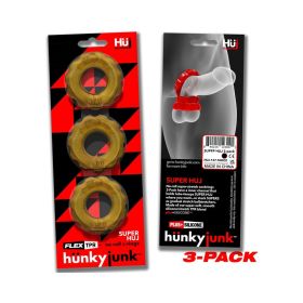 Hunkyjunk SuperHuj 3 Pack Cockrings (Option: Bronze Metallic)