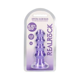 RealRock Crystal Clear Curvy 5.5 in. Dildo/Plug (Option: Purple)