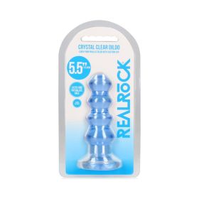 RealRock Crystal Clear Curvy 5.5 in. Dildo/Plug (Option: Blue)