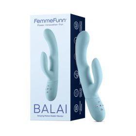 FemmeFunn Balai Rechargeable Silicone Swaying Motion Dual Stimulation Vibrator (Option: Light Blue)