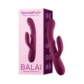 FemmeFunn Balai Rechargeable Silicone Swaying Motion Dual Stimulation Vibrator (Option: Dark Fuchsia)